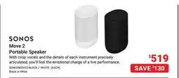 Visions Electronics Sonos Move 2 Portable Speaker offer