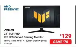 Visions Electronics Asus 24 TUF FHD IPS LED Curved Gaming Monitor offer