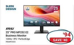 Visions Electronics MSI 25 PRO MP252 E2 Business Monitor offer