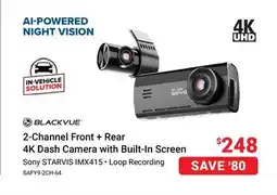 Visions Electronics 2-Channel Front + Rear 4K Dash Camera with Built-In Screen offer
