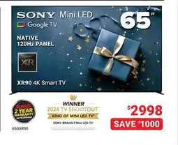 Visions Electronics Mini LED 65 NATIVE 120Hz PANEL XR90 4K Smart TV offer