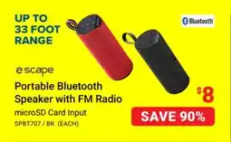 Visions Electronics Portable Bluetooth Speaker with FM Radio offer