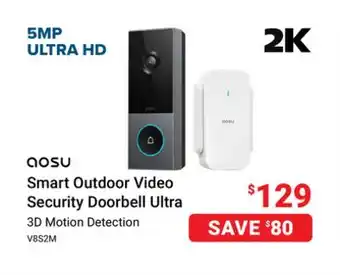 Visions Electronics Aosu Smart Outdoor Video Security Doorbell Ultra offer