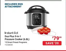 Visions Electronics Instant Pot Duo Plus 9-in-1 Pressure Cooker (6.8L) offer