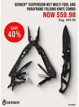 Cabela's GERBER SUSPENSION NXT MULTI-TOOL AND PARAFRAME FOLDING KNIFE COMBO offer