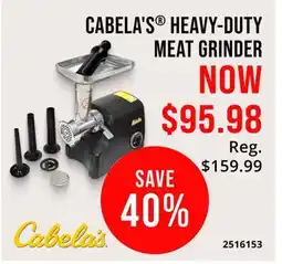 Cabela's CABELA'S HEAVY-DUTY MEAT GRINDER offer