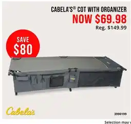 Cabela's CABELA'S COT WITH ORGANIZER offer