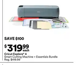 Michaels Cricut explore 4 Smart Cutting Machine + Essentials Bundle offer