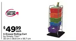 Michaels 5-Drawer rolling Cart by Simply Tidy offer