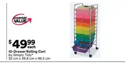 Michaels 10-Drawer rolling Cart by Simply Tidy offer