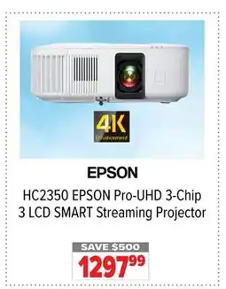 2001 Audio Video HC2350 EPSON Pro-UHD 3-Chip 3 LCD SMART Streaming Projector offer
