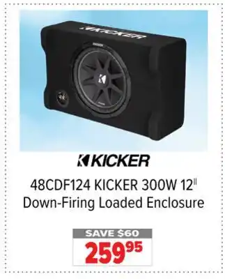 2001 Audio Video 48CDF124 KICKER 300W 12 Down-Firing Loaded Enclosure offer