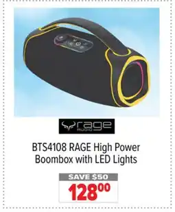 2001 Audio Video BTS4108 RAGE High Power Boombox with LED Lights offer