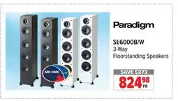 2001 Audio Video Paradigm SE6000B/W 3-Way Floorstanding Speakers offer