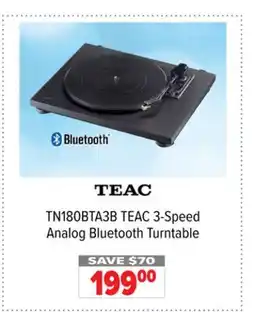 2001 Audio Video TN180BTA3B TEAC 3-Speed Analog Bluetooth Turntable offer