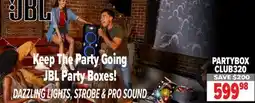 2001 Audio Video PARTYBOX CLUB320 Keep The Party Going JBL Party Boxes! offer