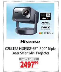 2001 Audio Video C2ULTRA HISENSE 65- 300 Triple Laser Smart Mini Projector offer