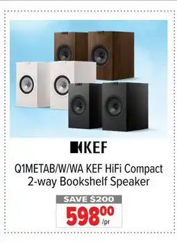 2001 Audio Video Q1METAB/W/WA KEF HiFi Compact 2-way Bookshelf Speaker offer