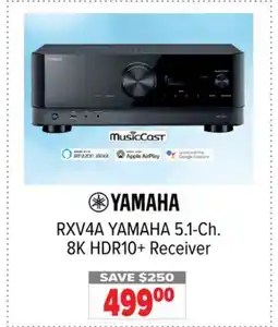 2001 Audio Video RXV4A YAMAHA 5.1-Ch. 8K HDR10+ Receiver offer