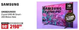 2001 Audio Video UN98DU9000 98 SAMSUNG Crystal UHD 4K Smart - 200 Motion Rate offer