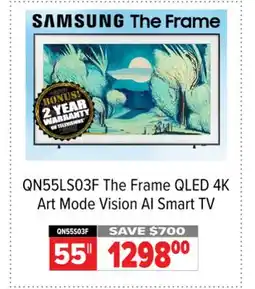 2001 Audio Video QN55LS03F 55 SAMSUNG The Frame QLED 4K Art Mode Vision AI Smart TV offer