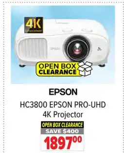 2001 Audio Video HC3800 EPSON PRO-UHD 4K Projector offer