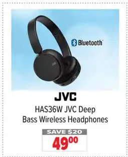 2001 Audio Video HAS36W JVC Deep Bass Wireless Headphones offer