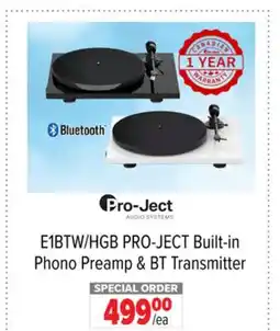 2001 Audio Video E1BTW/HGB PRO-JECT Built-in Phono Preamp & BT Transmitter offer