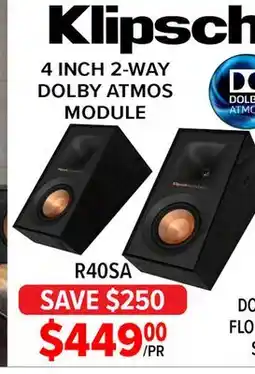 2001 Audio Video R40SA Klipsch 4 INCH 2-WAY DOLBY ATMOS DOLB MODULE offer