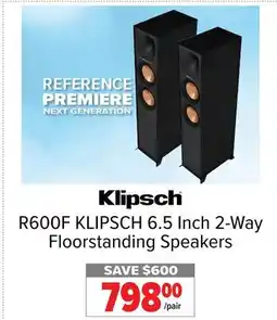 2001 Audio Video R600F KLIPSCH 6.5 Inch 2-Way Floorstanding Speakers offer
