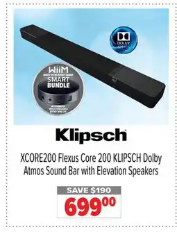 2001 Audio Video Klipsch XCORE200 Flexus Core 200 KLIPSCH Dolby Atmos Sound Bar with Elevation Speakers offer