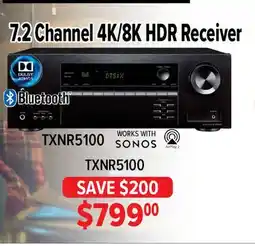 2001 Audio Video TXNR5100 7.2 Channel 4K/8K HDR Receiver offer