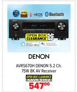 2001 Audio Video AVRS670H DENON 5.2 Ch. 75W 8K AV Receiver offer