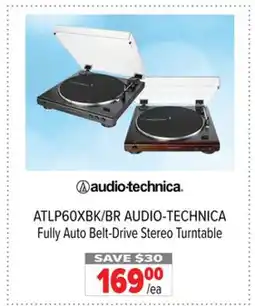 2001 Audio Video Audio-Technica ATLP60XBK/BR AUDIO-TECHNICA Fully Auto Belt-Drive Stereo Turntable offer