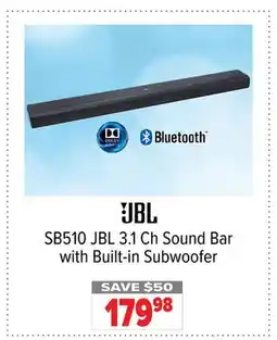 2001 Audio Video SB510 JBL 3.1 Ch Sound Bar with Built-in Subwoofer offer