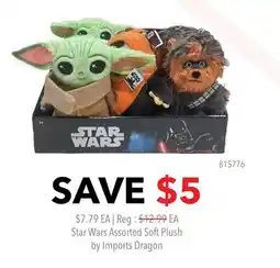 GameStop Star Wars Assorted Soft Plush by Imports Dragon offer