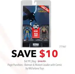 GameStop Page Punchers - Batman & Mutant Leader with Comic by McFarlane Toys offer