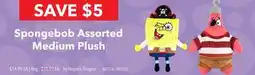 GameStop Spongebob Assorted Medium Plush offer