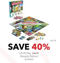 GameStop Monopoly Pokémon by Hasbro offer