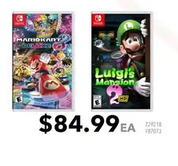 GameStop Nintendo Switch Mario kart Deluxe 8, Luigi Mansion offer