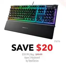 GameStop Apex 3 Keyboard by SteelSeries offer