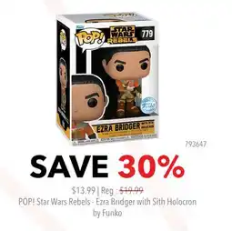 GameStop POP! Star Wars Rebels - Ezra Bridger with Sith Holocron by Funko offer