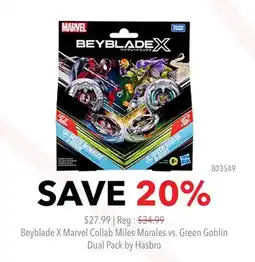 GameStop Beyblade X Marvel Collab Miles Morales vs. Green Goblin Dual Pack by Hasbro offer