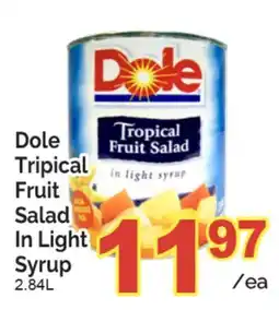 T&T Supermarket DOLE TROPICAL DOLE FRUIT SALAD TRIPICAL IN LIGHT SYRUP, 2.84L offer