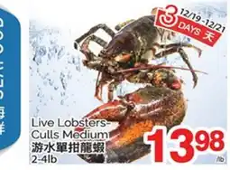 T&T Supermarket LIVE LOBSTERS-CULLS MEDIUM, 2-4LB offer