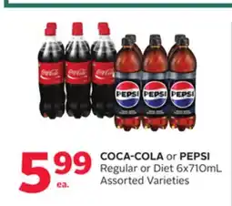 Rexall COCA-COLA or PEPSI Regular or Diet 6x710mL offer