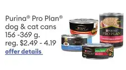 Petsmart Select Purina Pro Plan dog & cat cans offer