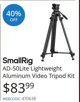 Vistek AD-50Lite Lightweight Aluminum Video Tripod Kit offer