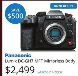Vistek Lumix DC-GH7 MFT Mirrorless Body offer