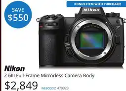 Vistek Z 6III Full-Frame Mirrorless Camera Body offer